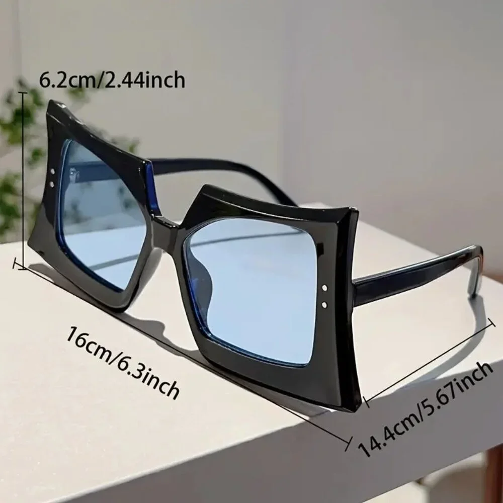 Irregular Oversized Frame Sunglasses (Color: Tortoiseshell-Gradient Tea)
